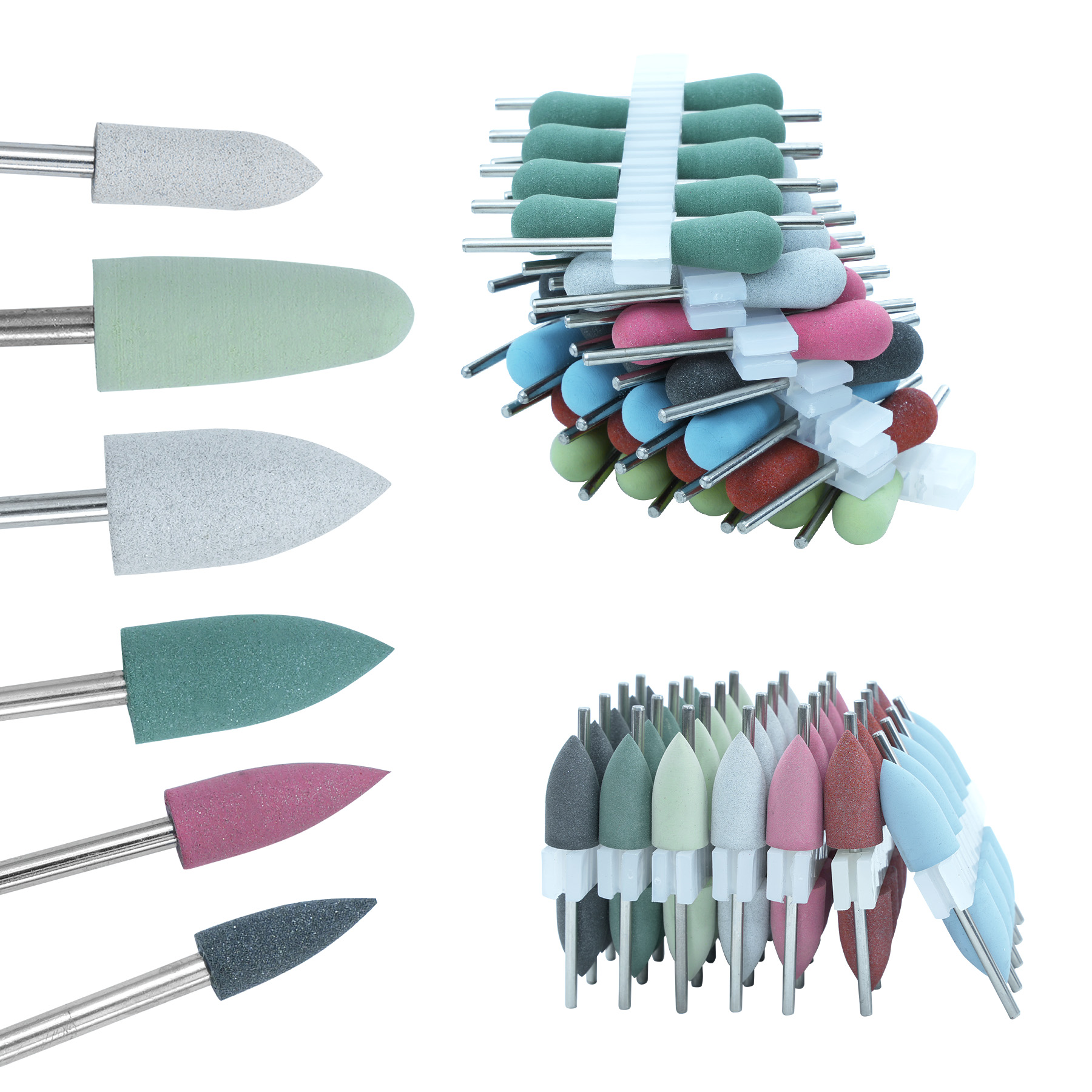 Nail Drill Machine - ชุดอุปกรณ์ขัดฟัน 10 ชิ้น/ชุด ยางซิลิโคนขัดฟัน หัวเจียรสำหรับเครื่องเจียรเล็บ หัวเจียรมือ