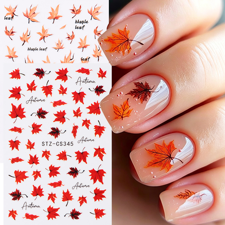 สติกเกอร์ติดเล็บลายใบเมเปิ้ลสี - Nail Art Orange บทวิจารณ์และราคา