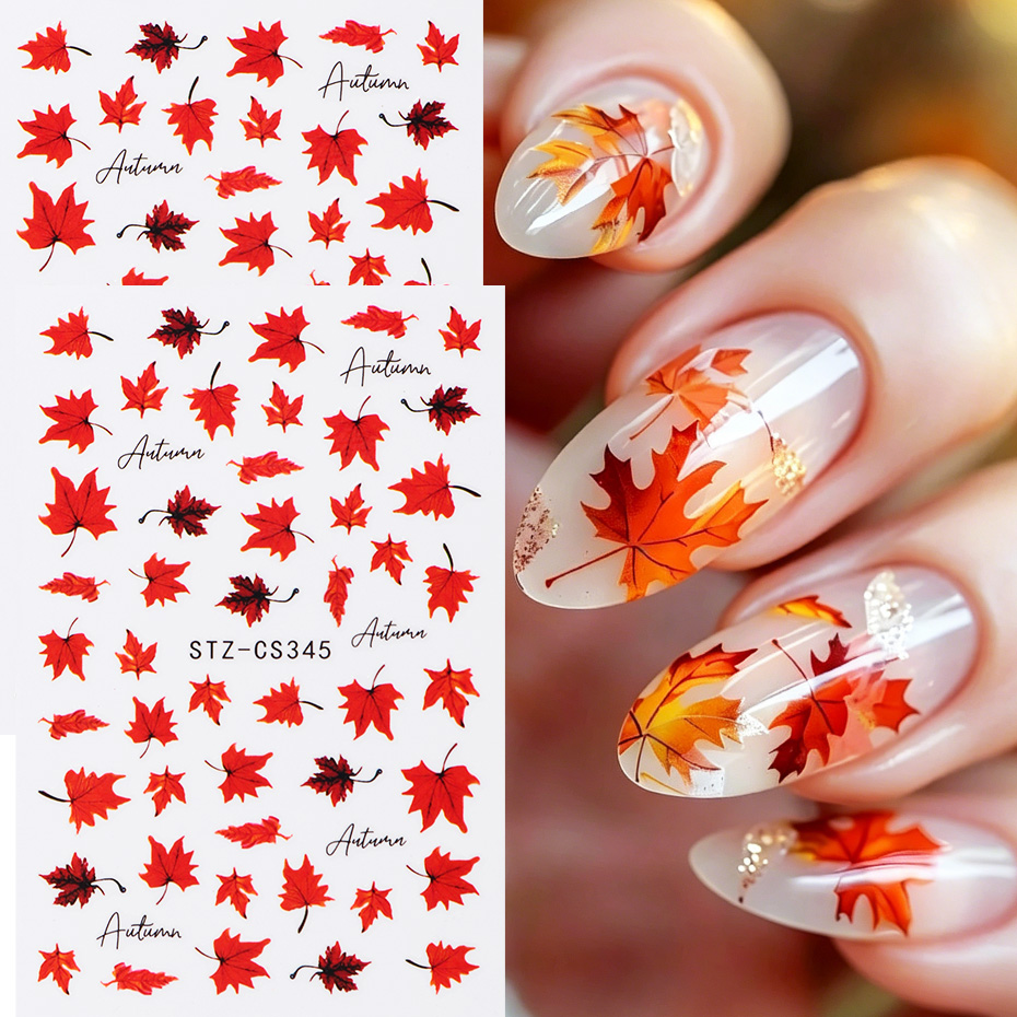 สติกเกอร์ติดเล็บลายใบเมเปิ้ลสี - Nail Art Orange บทวิจารณ์และราคา