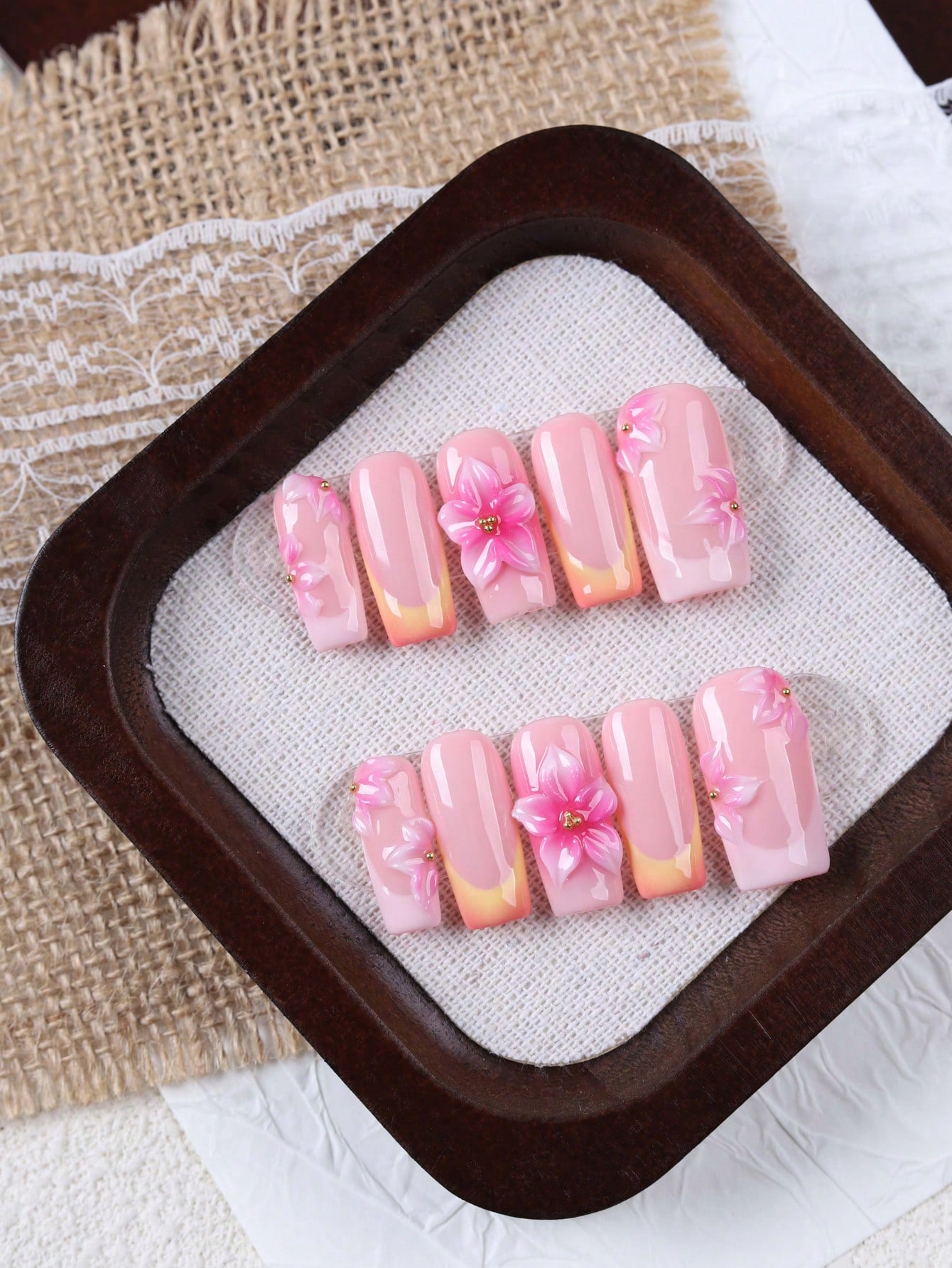เล็บปลอมแบบกดติดทรงสี่เหลี่ยมผ - Nail Art Orange บทวิจารณ์และราคา