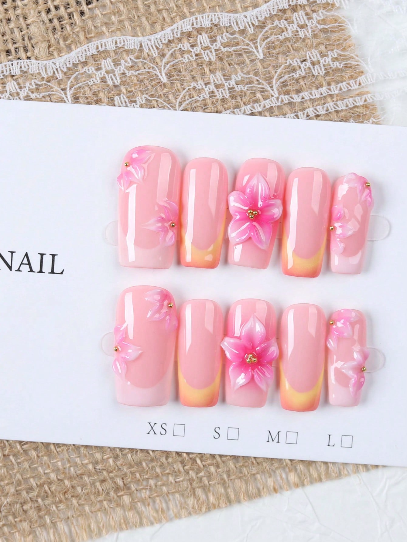 เล็บปลอมแบบกดติดทรงสี่เหลี่ยมผ - Nail Art Orange บทวิจารณ์และราคา
