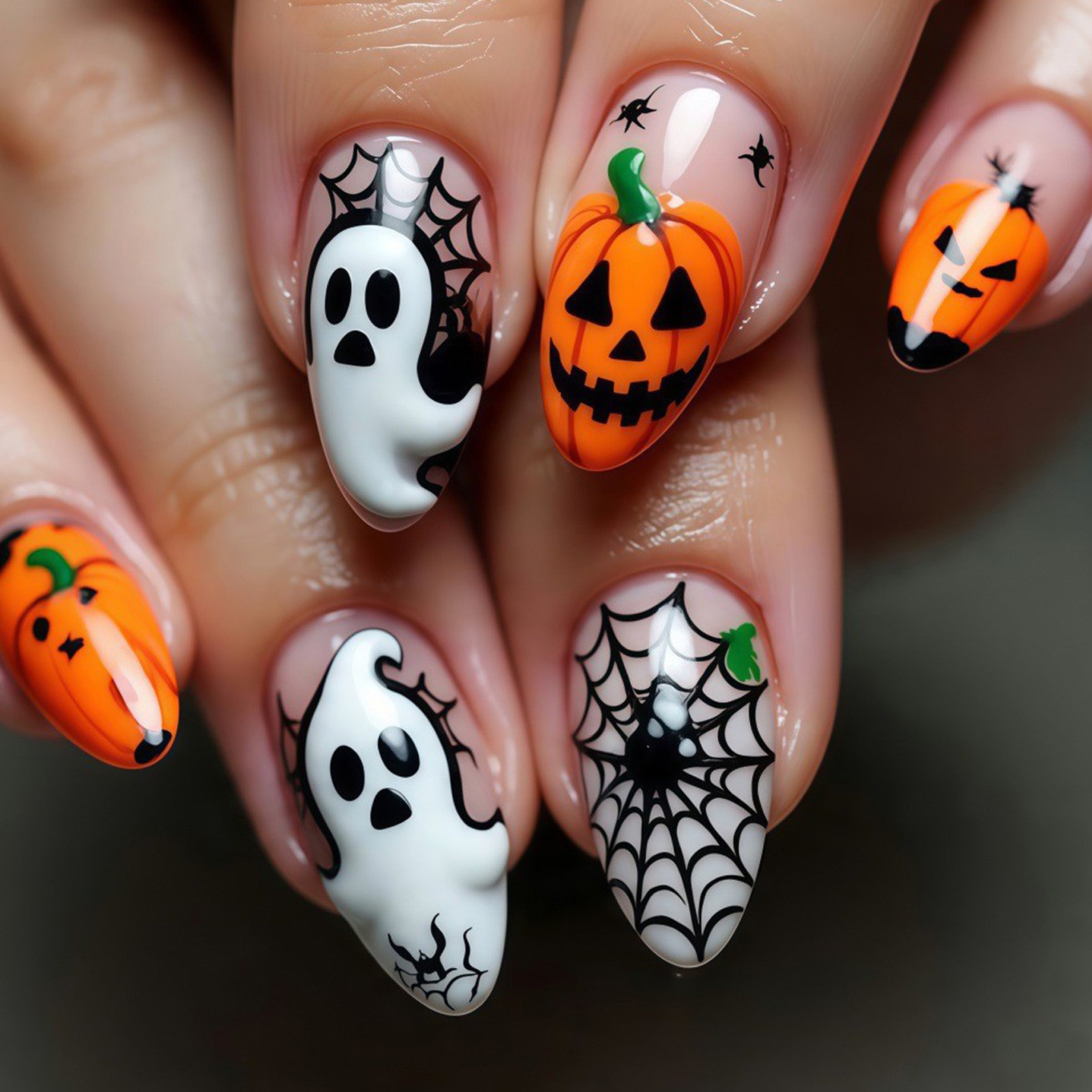 24 ชิ้น เล็บปลอมลายฮาโลวีน ลาย - Nail Art Press On บทวิจารณ์และราคา