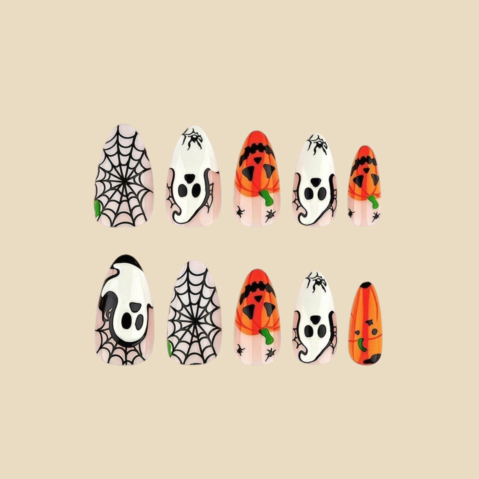 24 ชิ้น เล็บปลอมลายฮาโลวีน ลาย - Nail Art Press On บทวิจารณ์และราคา