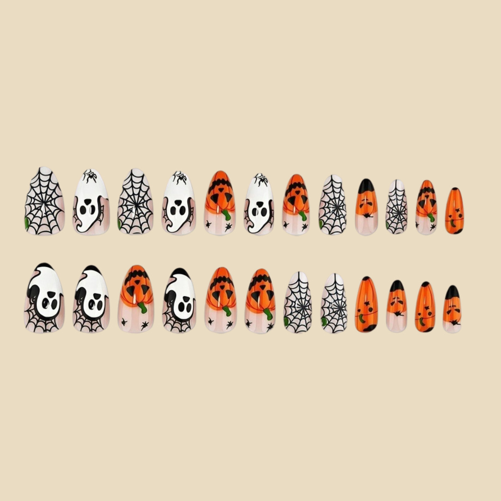 24 ชิ้น เล็บปลอมลายฮาโลวีน ลาย - Nail Art Press On บทวิจารณ์และราคา