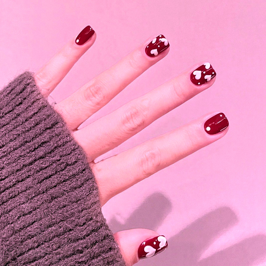 ชุดเล็บปลอมสั้นทรงเหลี่ยม 24 ช - Nail Art Press On บทวิจารณ์และราคา