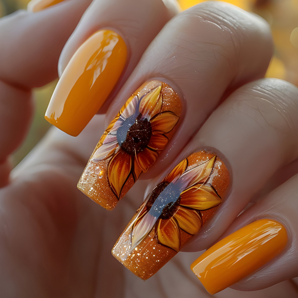 เล็บปลอมแบบกดติด 24 ชิ้น สีฟ้า - Nail Art Press On บทวิจารณ์และราคา