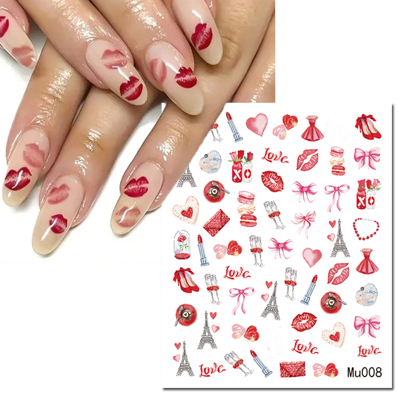 3d Nail Art Sliders สติกเกอร์ว - Nail Art Valentines Day บทวิจารณ์และราคา