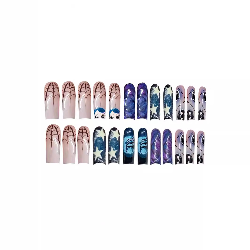 ที่กดเล็บลายกราฟฟิตีรูปดาว Y2k - Nail Art Press On บทวิจารณ์และราคา