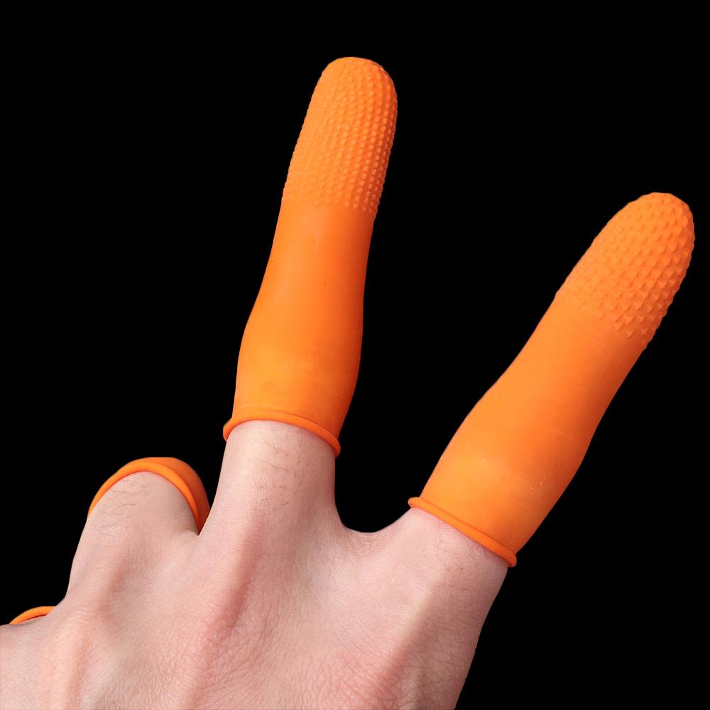 100 ชิ้น ปลอกนิ้วมือยางป้องกัน - Nail Art Orange บทวิจารณ์และราคา